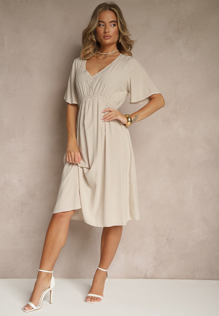 Czarna Rozkloszowana Sukienka z Bawełnianej Tkaniny Lirioneae