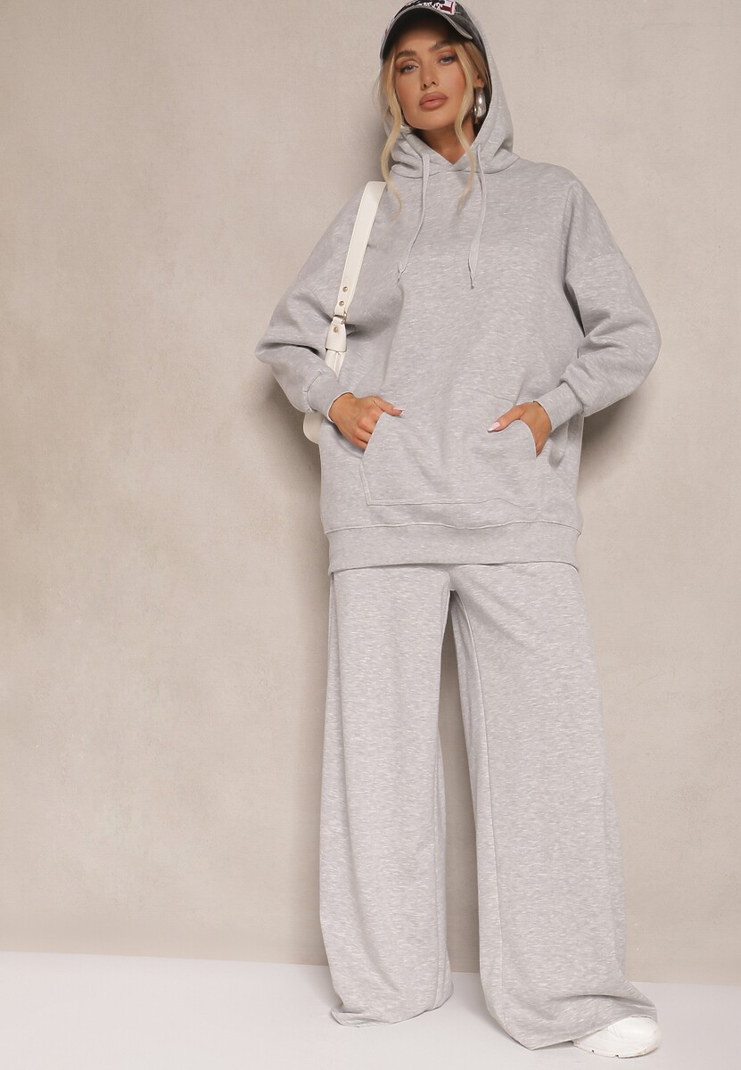 Jasnoszara Bluza z Kapturem Foss