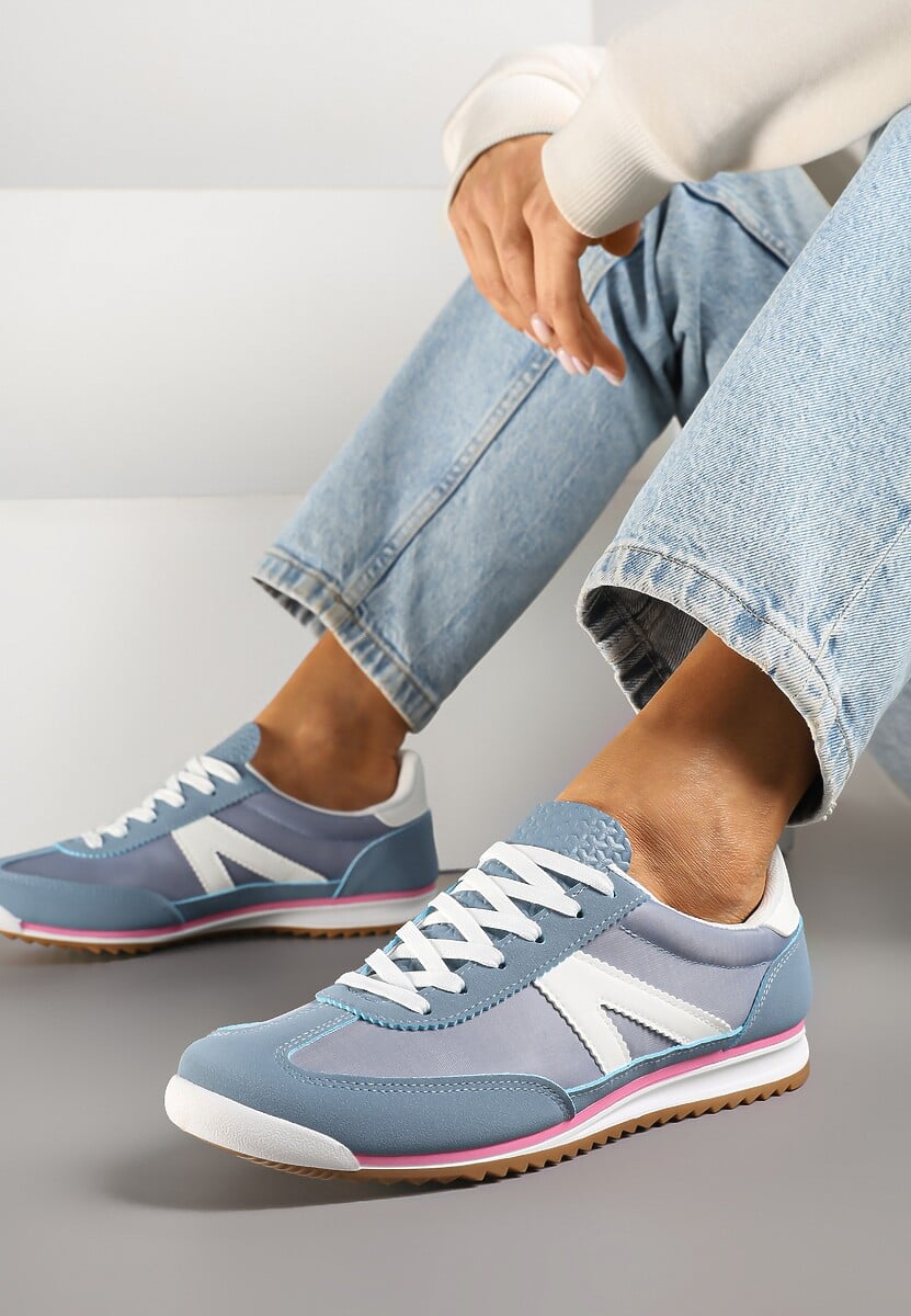 Jasnozielone Sneakersy Ozdobione Geometrycznym Motywem Clevandra