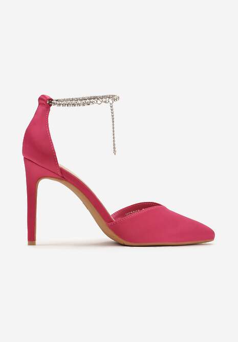 Fuksjowe Szpilki z Ozdobną Odpinaną Bransoletką wokół Kostki Xerania