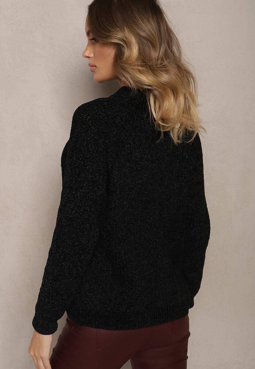 Czarny Casualowy Golf z Wiskozą Zerinia