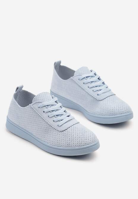 Jasnoniebieskie Tenisówki z Perforowaną Cholewką Ellivene