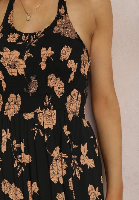 Czarna Sukienka z Wiskozy Hellitrite