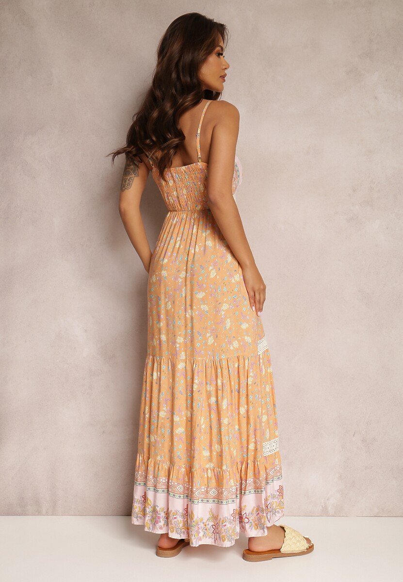 Pomarańczowo-Różowa Sukienka Fjorrit