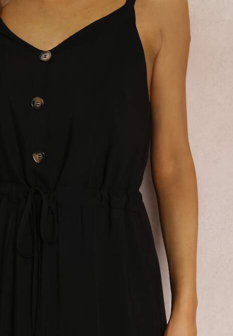Czarna Sukienka z Wiskozy Kena