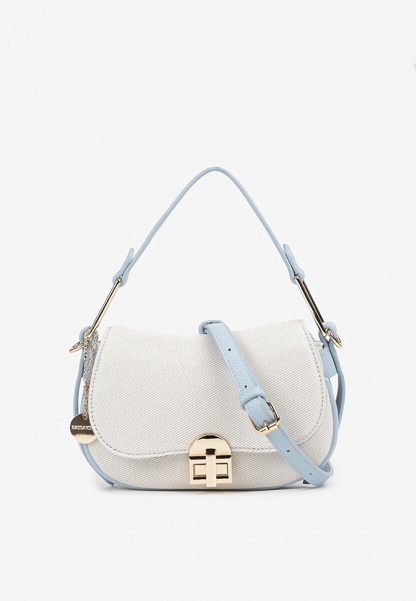 Jasnoniebieska Torebka z Bawełną w Stylu Listonoszki z Ozdobną Klapą Lenivan