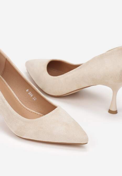 Beżowe Czółenka ze Szpiczastym Noskiem Genesys