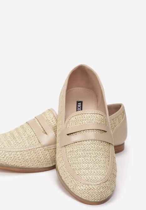 Jasnobeżowe Mokasyny Magana