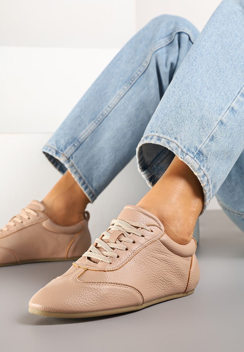 Różowe Tenisówki bez Zdobień z Ekoskóry Verillis