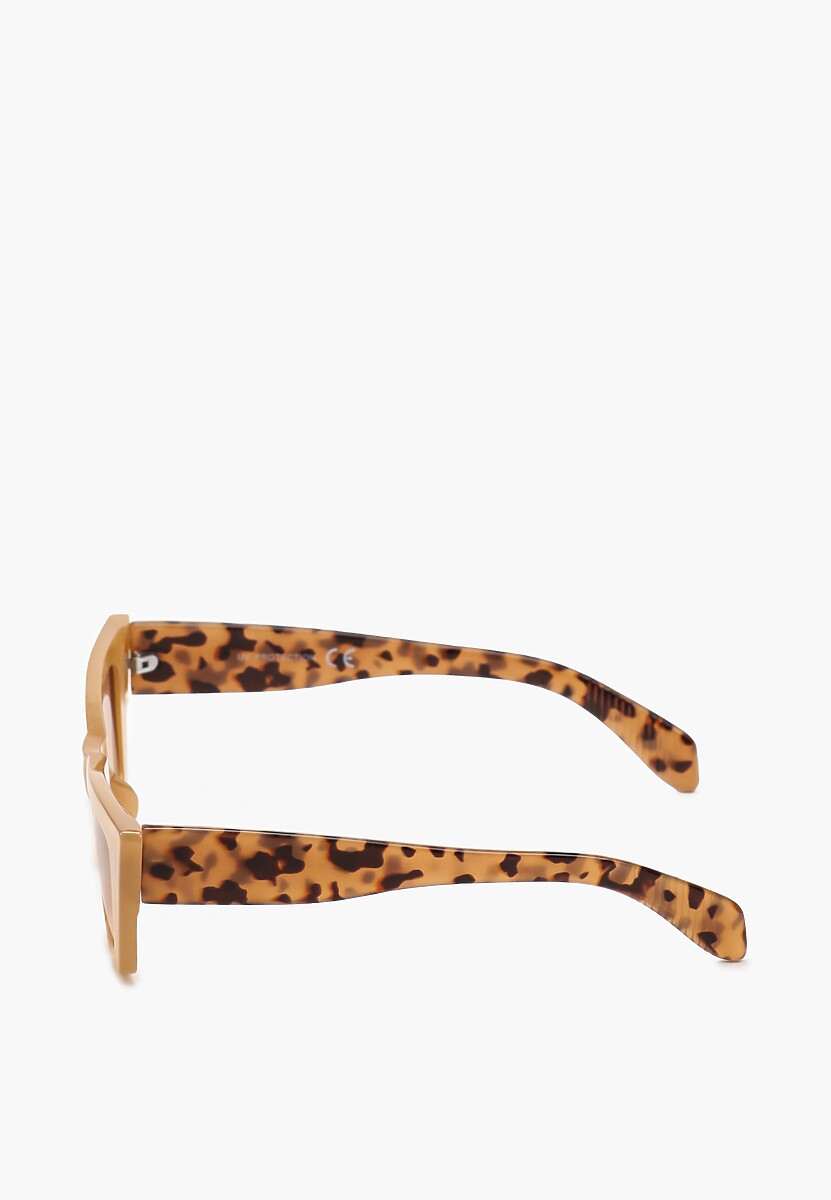 Beżowe Eleganckie Okulary Przeciwsłoneczne Cat Eye Firsa