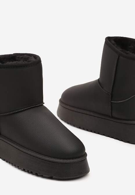 Czarne Śniegowce na Platformie Mocno Ocieplane Miage