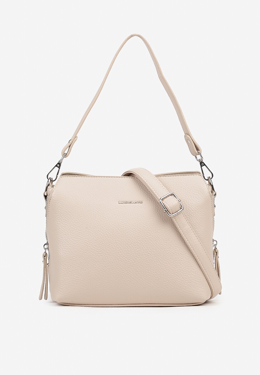 Czarna Torebka Typu Listonoszka Ozdobiona Napisem Sadelli