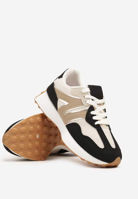 Czarne Sneakersy Ozdobione Geometrycznym Motywem Rilameia