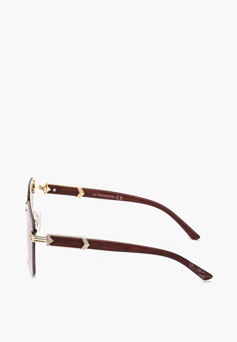 Ciemnofioletowe Okulary Przeciwsłoneczne z Metalowymi Ozdobami Civila