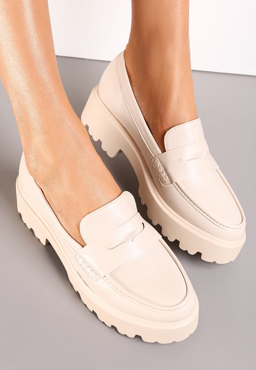 Jasnobeżowe Mokasyny Dansitu