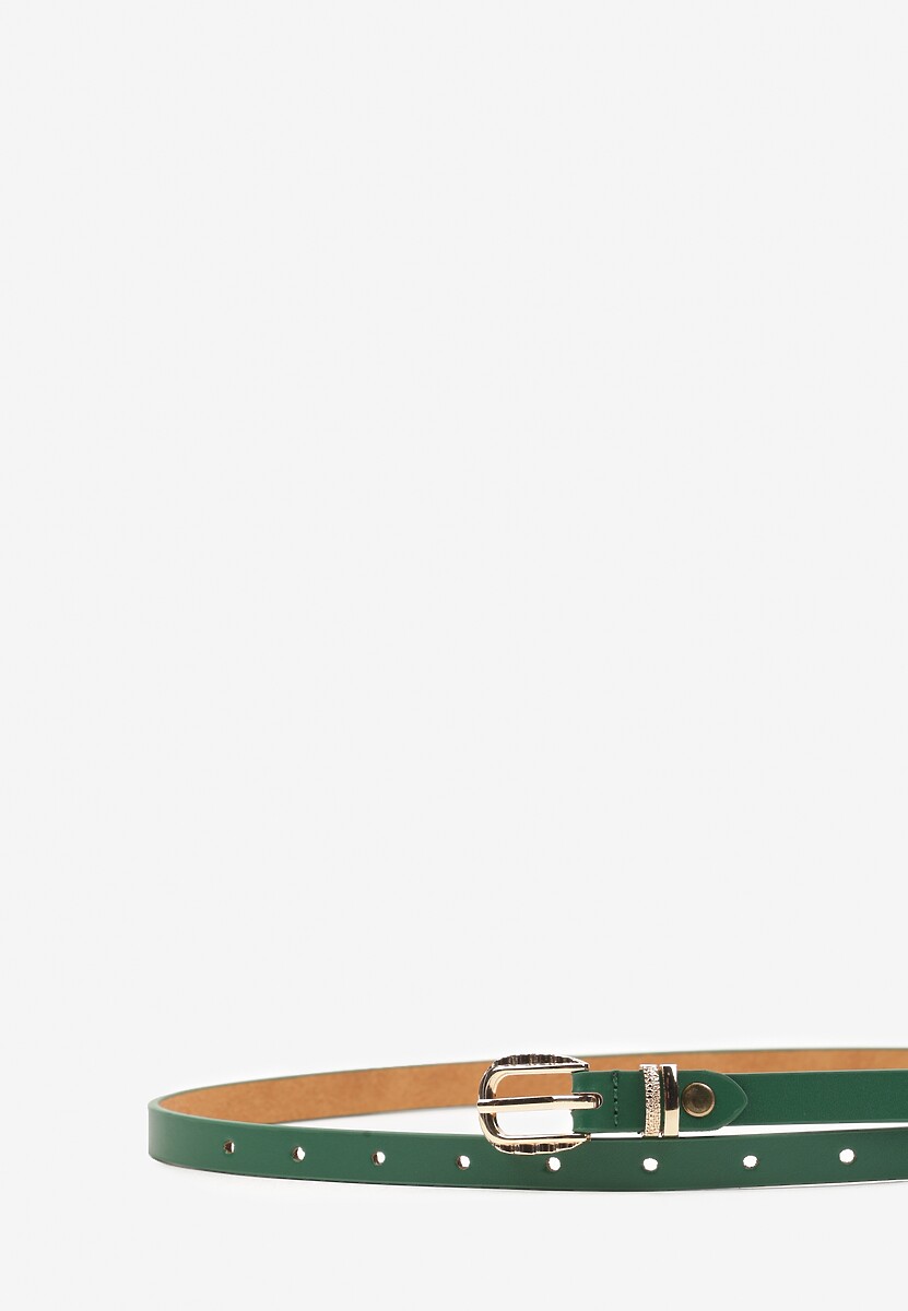 Zielony Casualowy Pasek z Metalową Klamrą Tinonia