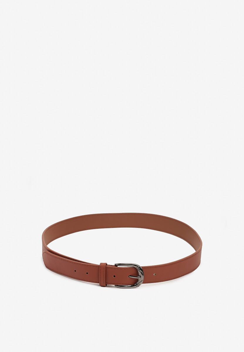 Ciemnobrązowy Pasek z Ekoskóry z Klamerką Fleureti