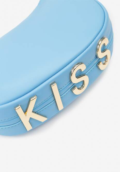 Niebieska Mała Torebka z Napisem i Odpinanym Regulowanym Paskiem  Xyliase