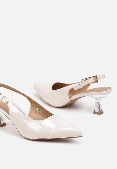 Jasnobeżowe Sandały na Kaczuszce Bez Pięty Dolavenna