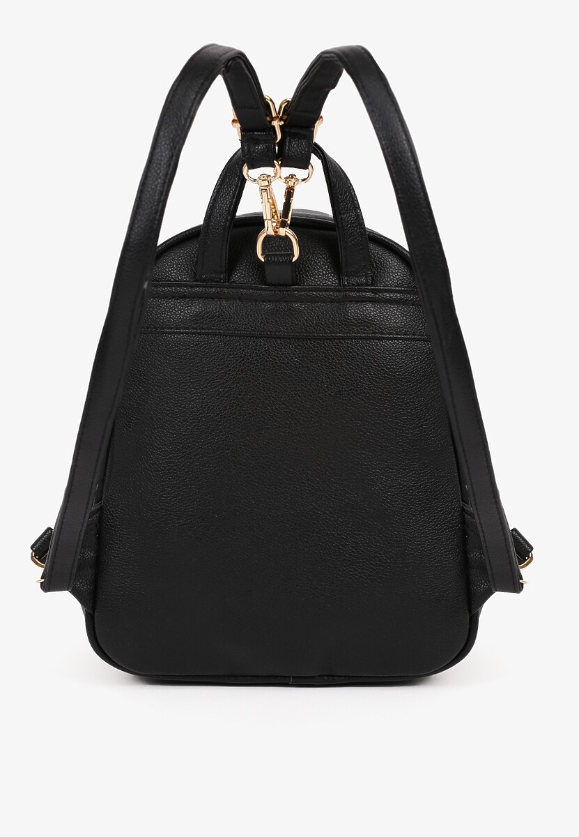 Czarny Plecak Ozdobiony Delikatnym Tłoczeniem Arseki