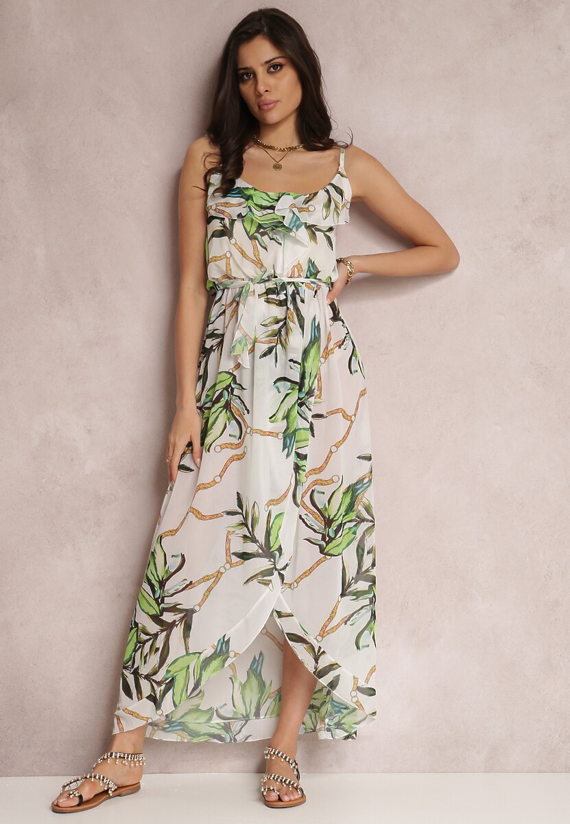 Biało-Zielona Sukienka Sereilena