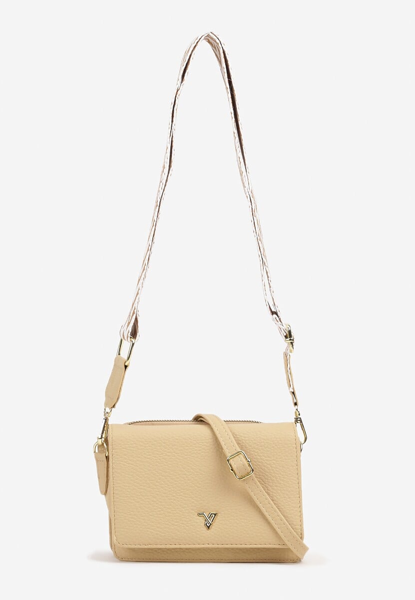 Czarna Torebka na Ramię z Odpinanym Paskiem Metaliczną Aplikacją i Portmonetką Siawenna