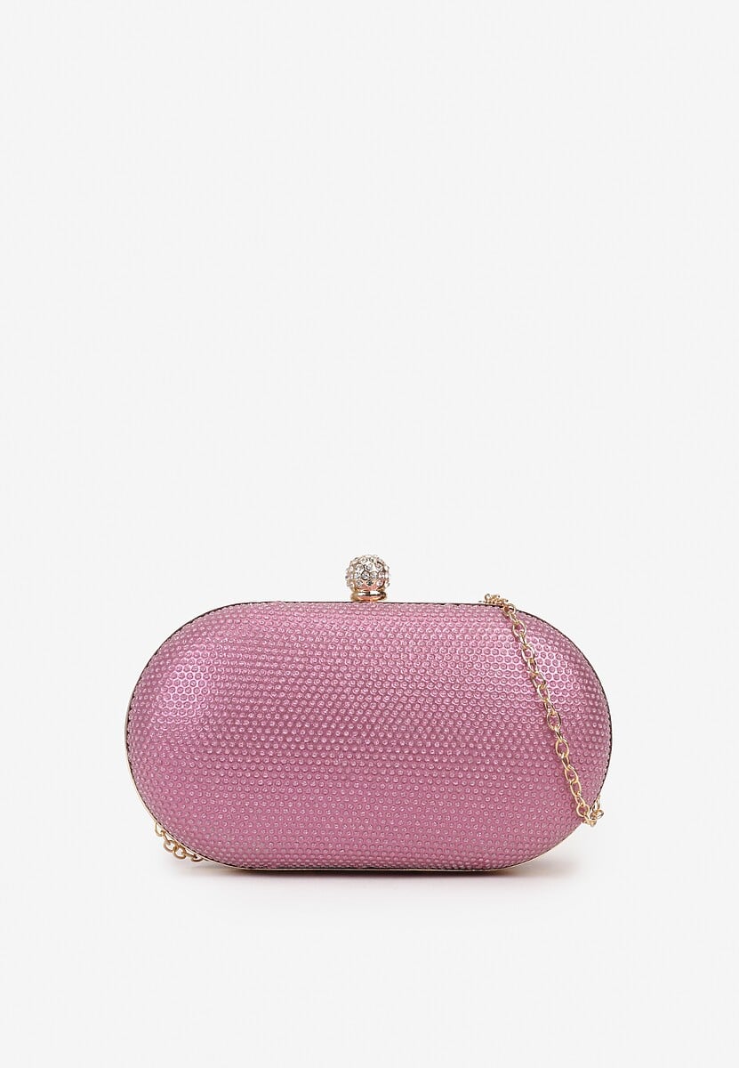 Czarna Cyrkoniowa Torebka Kopertówka z Jedną Komorą z Łańcuszkiem Ostama