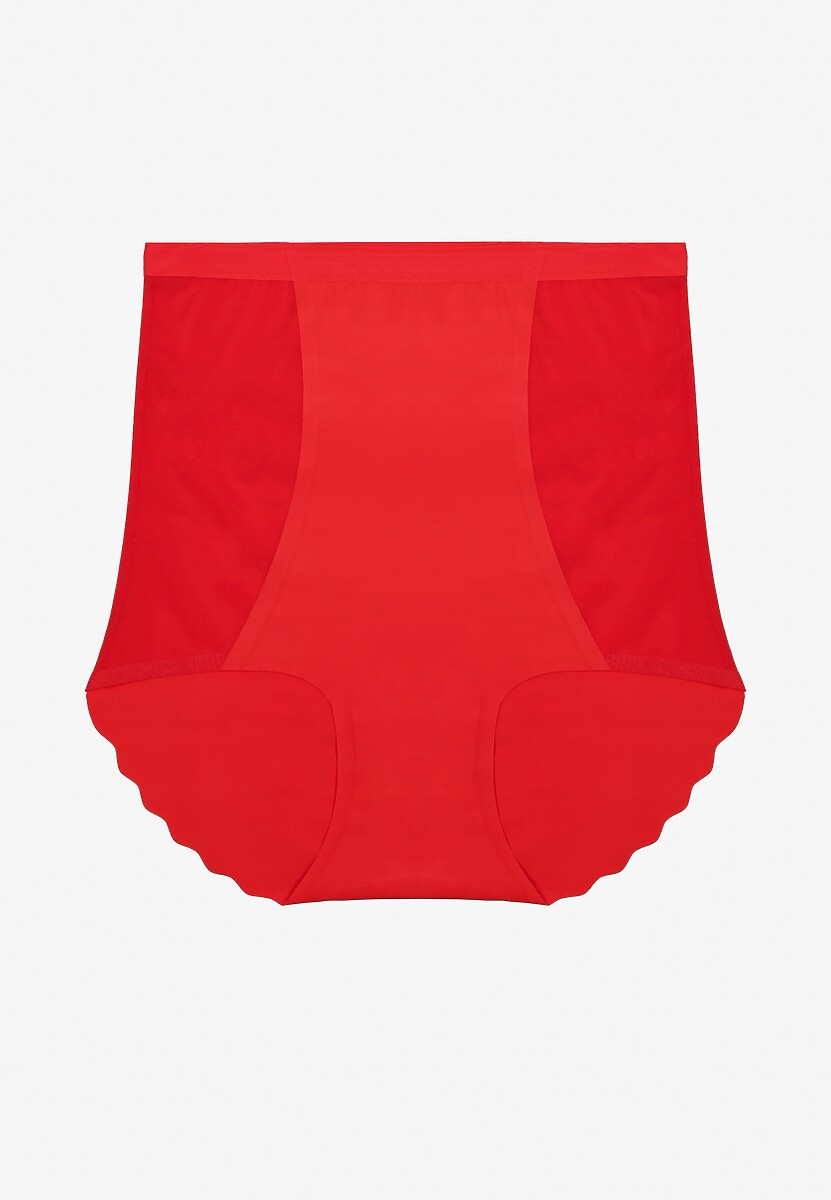 Czerwona Bezszwowa Bielizna modelująca Majtki High Waist Falawena