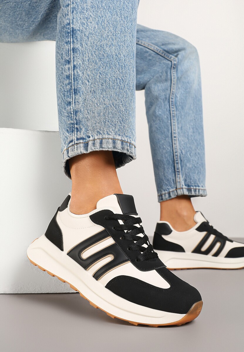 Czarne Sneakersy Ozdobione Geometrycznym Wzorem Eldvisa