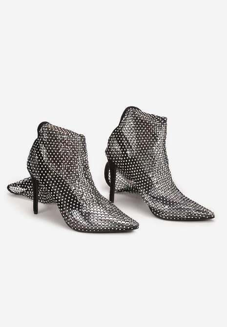 Czarne Kozaki z Siateczki z Cyrkoniami Amrah