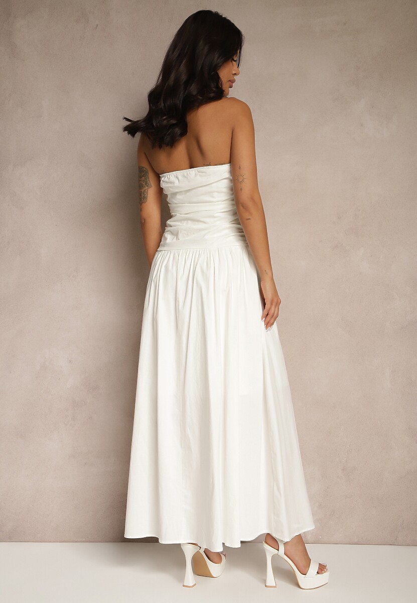 Biała Koktajlowa Bawełniana Sukienka Bodycon Filitera