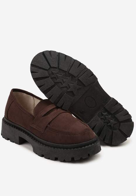 Brązowe Wsuwane Mokasyny Vices na Platformie Dionela