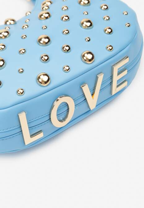 Niebieska Mała Torebka ze Zdobieniem i Odpinanym Paskiem Wyneth