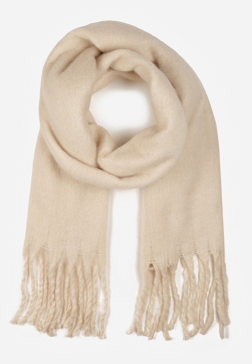 Jasnobeżowy Szalik Ozdobiony Frędzlami Owedela