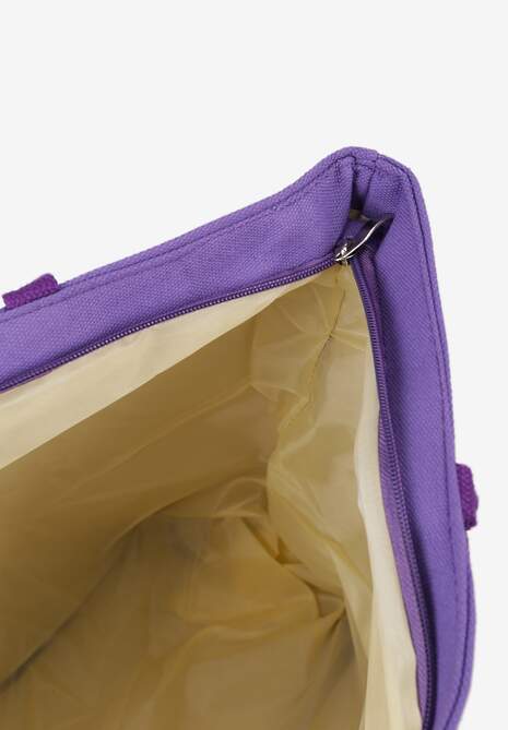 Ciemnofioletowa Torebka Letnia z Napisem z Rączkami Wikazia