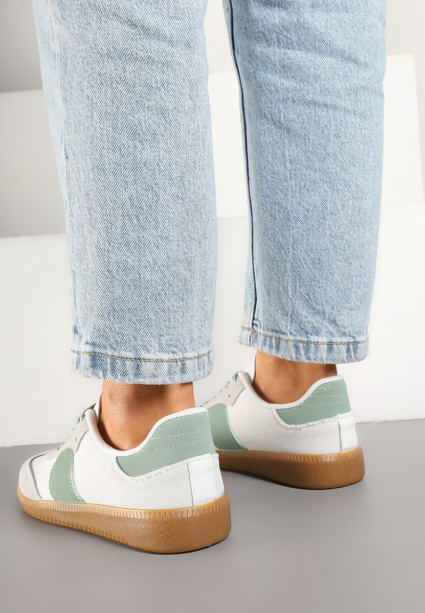 Biało-Zielone Sneakersy Tenisówki w Kultowym Stylu Neolithaen