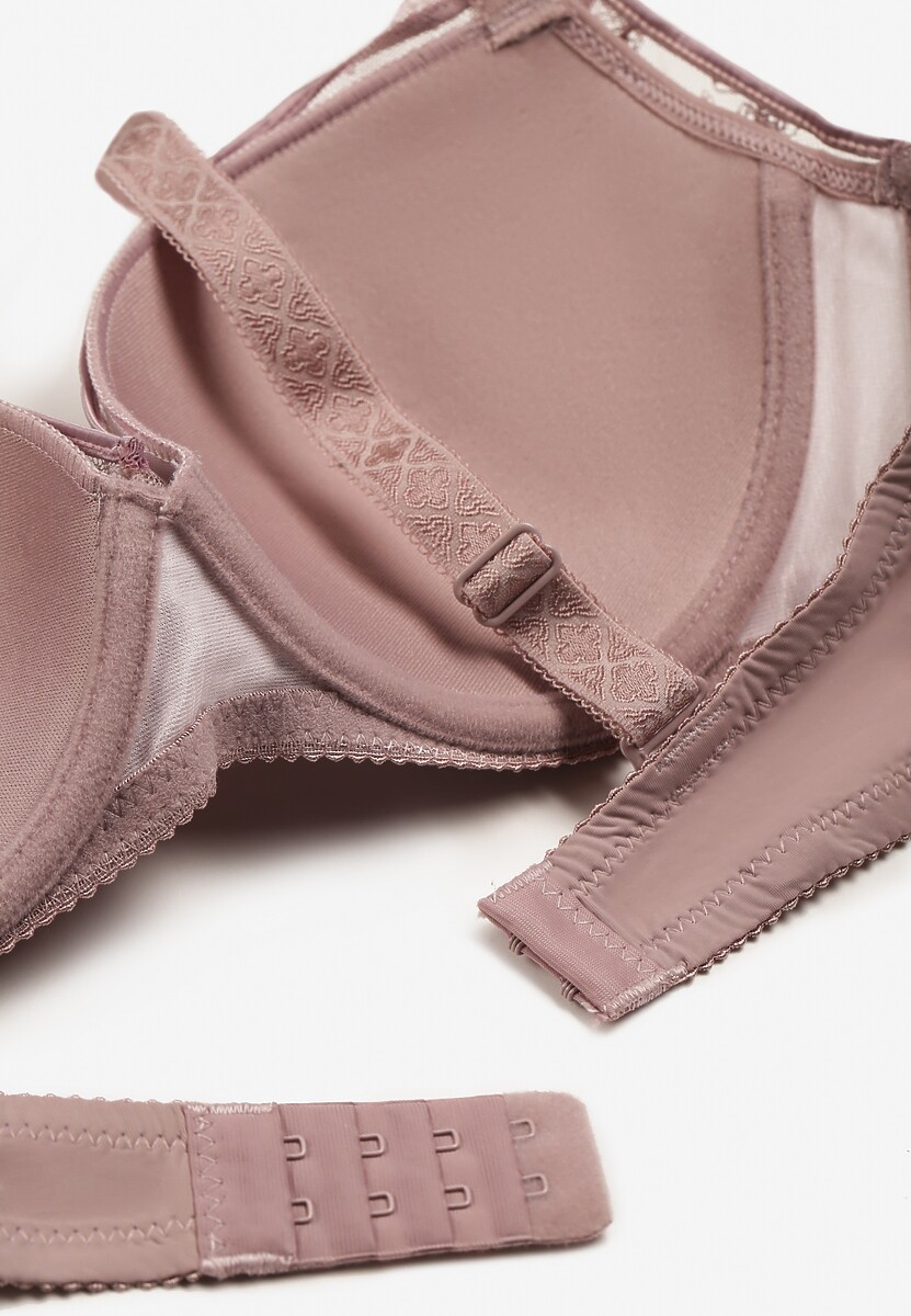 Ciemnobeżowy Biustonosz z Koronką Suffa