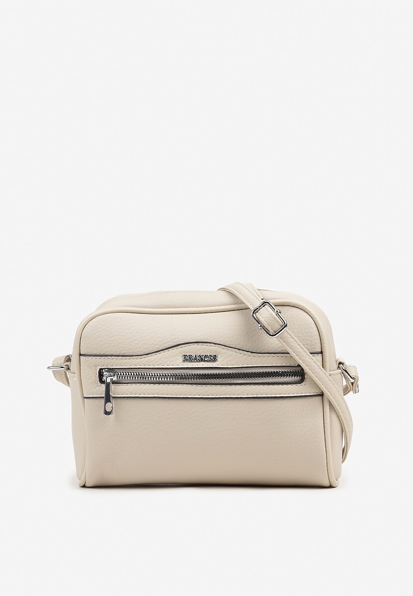 Jasnoszara Torebka Listonoszka z Metalicznym Napisem Nilofae