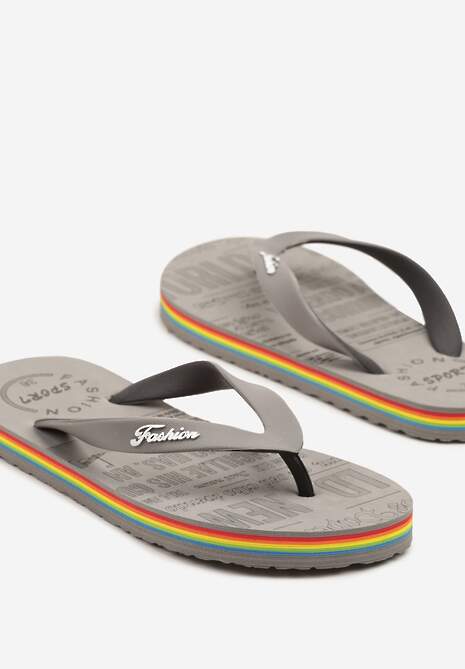 Szare Japonki z Ozdobnymi Napisami Tallivori