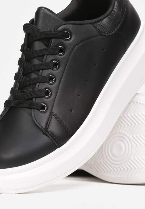 Czarno-Białe Sneakersy na Niskiej Platformie w Klasycznym Stylu Lucid Dream