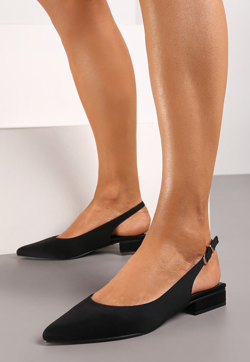 Czarne Sandały Vices bez Pięty Zapinane przy Kostce Elajane