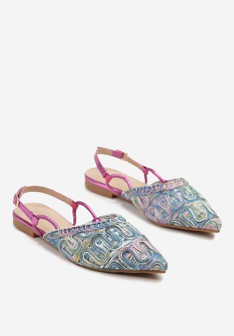 Niebieskie Sandały Slingback Vices z Metalicznymi Zdobieniami Janavie