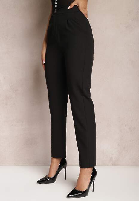 Czarne Spodnie Garniturowe High Waist Zimara