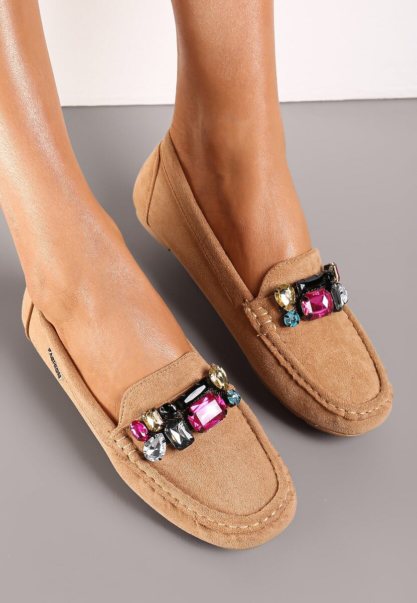 Jasnoniebieskie Mokasyny z Wkładką ze Skóry Naturalnej Veso