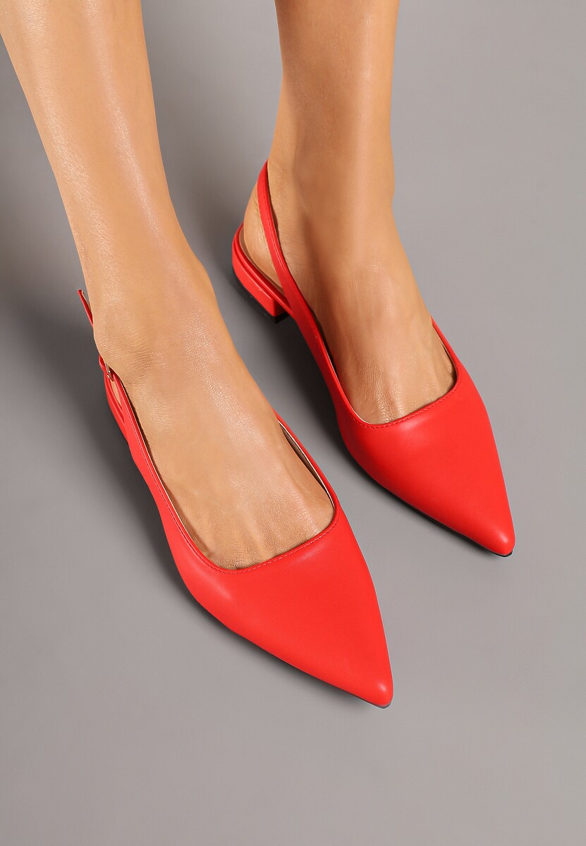 Czerwone Sandały ze Szpiczastym Noskiem Zapinane na Sprzączkę Radeoriel