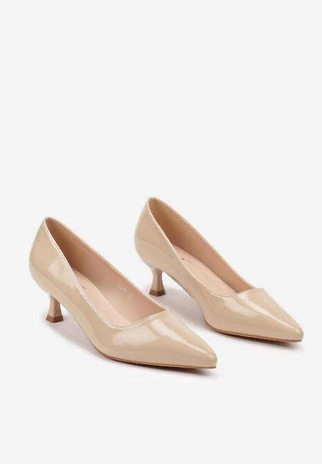 Beżowe Czółenka Lakierowane na Kaczuszce w Klasycznym Stylu Erisalynne