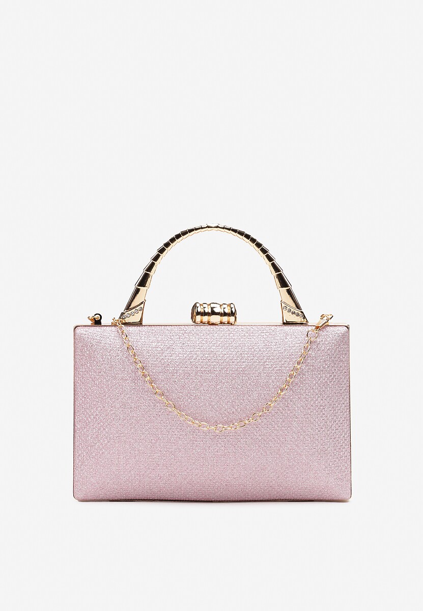 Srebrna Brokatowa Torebka Kopertówka na Łańcuszku Braida