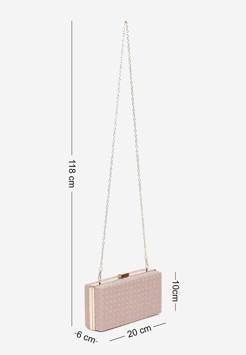 Szampańska Torebka Kopertówka z Tłoczeniem i Brokatem Talavesa