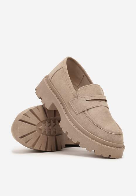 Ciemnobeżowe Wsuwane Mokasyny Vices na Platformie Dionela