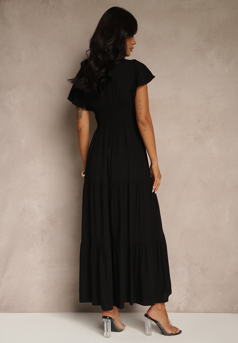 Czarna Sukienka z Wiskozy Lobsy